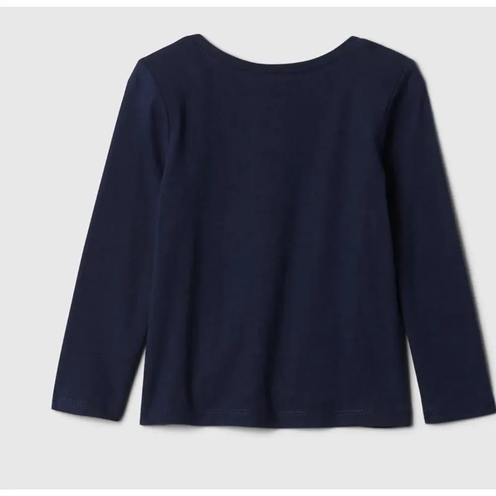 Gap Long Sleeve Logo T-Shirt Navy / Pink 3 Years 3T NWT